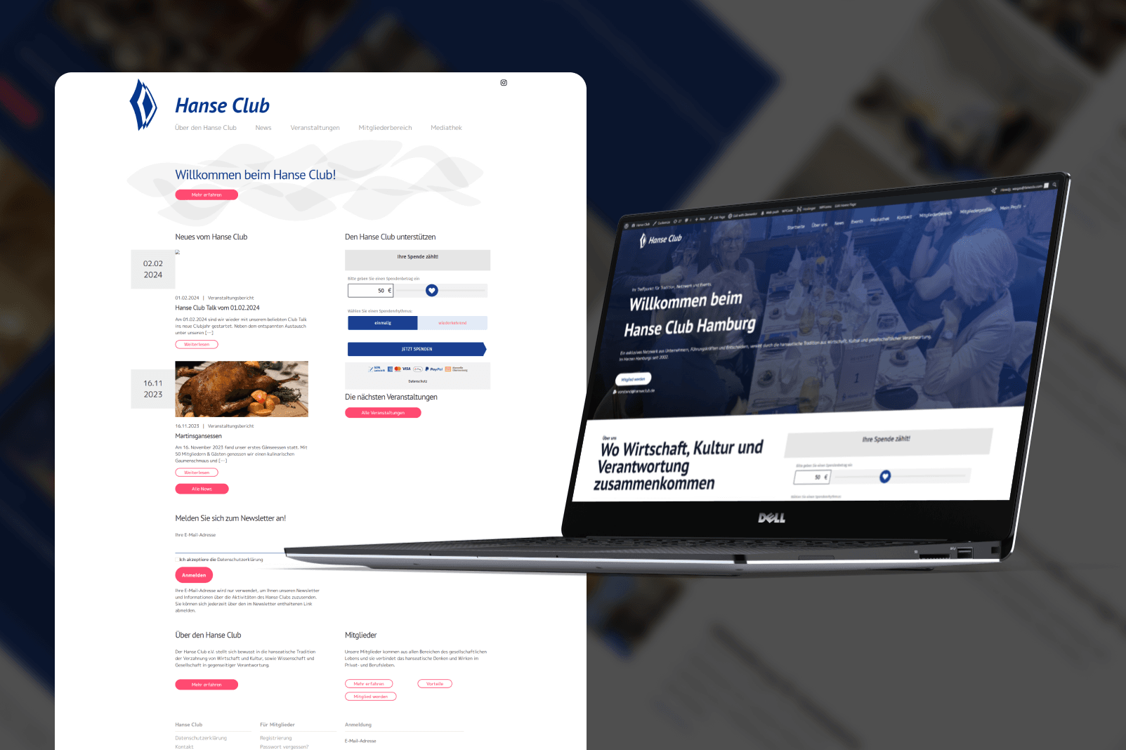 Complete redesign of Hanse Club Website on Wordpress